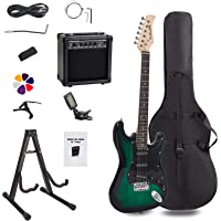 Display4top - Kit de guitarra eléctrica de tamaño completo para principiantes- incluye amplificador de 20 W- soporte…